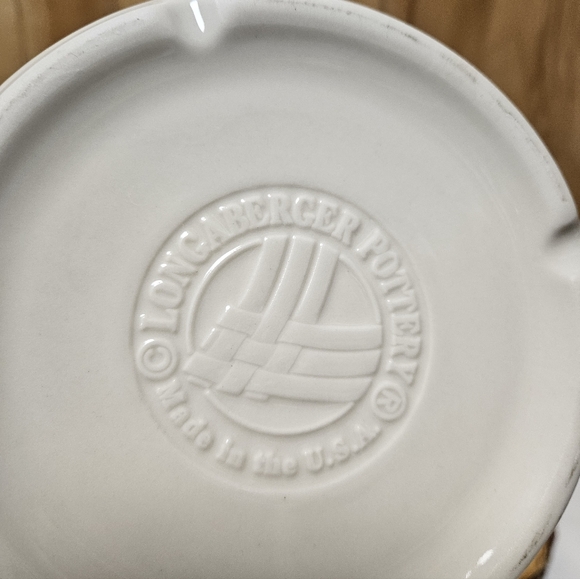 Longaberger Woven Traditions Pottery CLASSIC BLUE 2 Quart Utensil Crock 7" tall - Picture 3 of 3